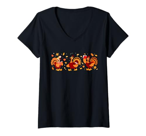 Damen Thanksgiving Lehrerbuch Lustige Türkei Lesen Bücher Falls T-Shirt mit V-Ausschnitt Damen Thanksgiving Lehrerbuch Lustige Türkei Lesen Bücher Falls T-Shirt mit V-Ausschnitt von Thanksgiving Teacher Gifts Funny Books Falls Yall