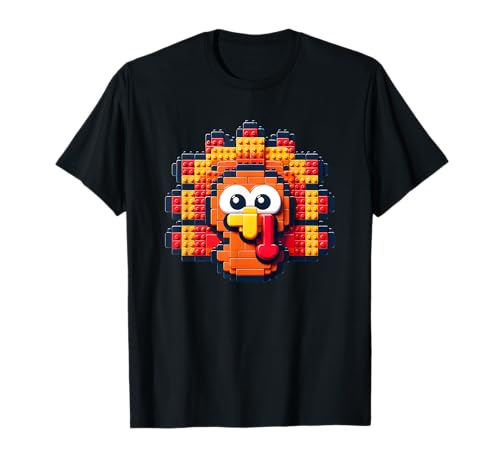 Thanksgiving Building Brick Truthahngesicht, Baumeister, Jungen T-Shirt von Thanksgiving Time Gift Store