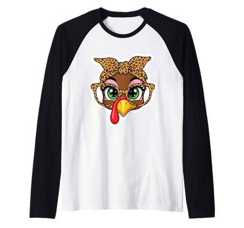 Thanksgiving Truthahn Gesicht Leopard Print Brille Frauen Mädchen Raglan Thanksgiving Truthahn Gesicht Leopard Print Brille Frauen Mädchen Raglan von Thanksgiving Turkey Face Leopard Print Products