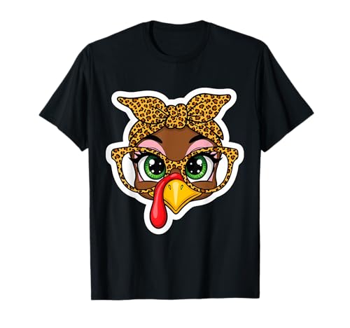 Thanksgiving Truthahn Gesicht Leopard Print Brille Frauen Mädchen T-Shirt Thanksgiving Truthahn Gesicht Leopard Print Brille Frauen Mädchen T-Shirt von Thanksgiving Turkey Face Leopard Print Products