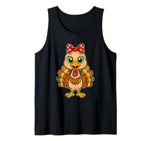 Frauen Mädchen Kind Thanksgiving Truthahn Leopard Print Herbst Herbst Tank Top von Thanksgiving Turkey Leopard Autumn Fall