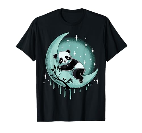 Panda auf einem Mond Schlafende Nickerchen für Kinder T-Shirt Panda auf einem Mond Schlafende Nickerchen für Kinder T-Shirt von Thapandaluveve
