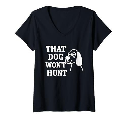 Damen Lustiges Hunde-Design mit südlichem Humor T-Shirt mit V-Ausschnitt Damen Lustiges Hunde-Design mit südlichem Humor T-Shirt mit V-Ausschnitt von That Dog Won’t Hunt Dog Design with Southern Humor