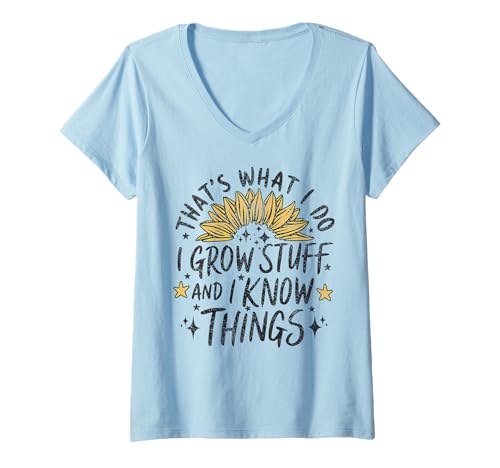 Damen Lustiges Zitat "That's What I Do I Grow Stuff And I Know Things" T-Shirt mit V-Ausschnitt Damen Lustiges Zitat "That's What I Do I Grow Stuff And I Know Things" T-Shirt mit V-Ausschnitt von That's What I Do I Grow Stuff And I Know Things