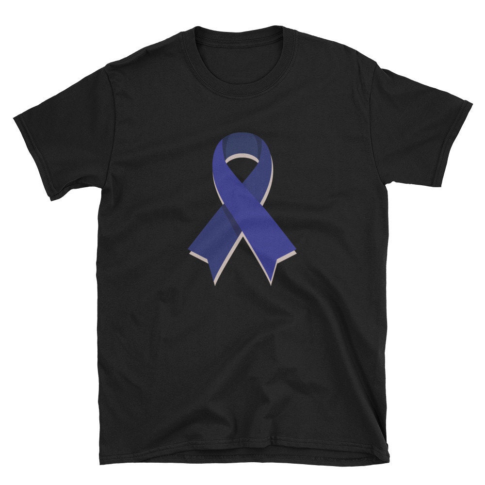 Cancer Awareness Ribbon T-Shirt, Dunkelblaues Support T-Shirt von ThatCoolTShirt