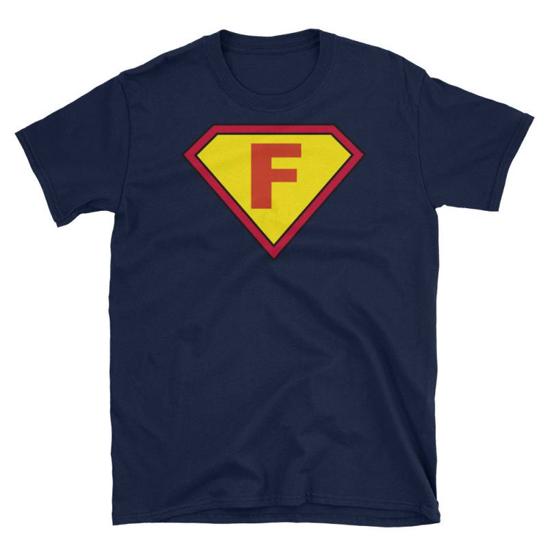 F Anfangsbuchstabe T Shirt - Superheld Comic Monogramm Familie Passende Tops Personalisierte Geschenke Für Frauen & Männer Geschenkideen von ThatCoolTShirt