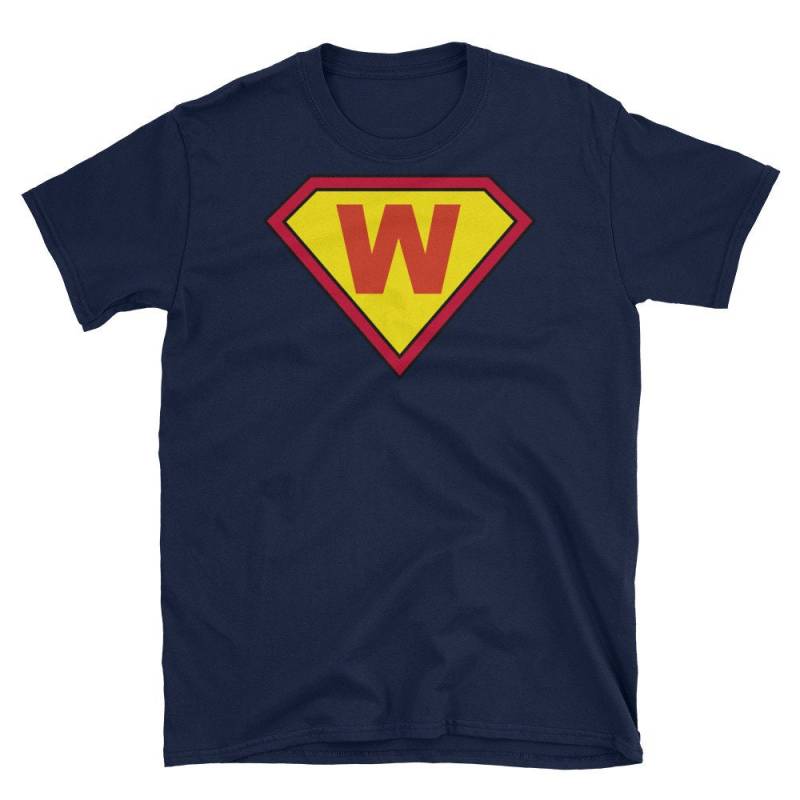 W Anfangsbuchstabe T Shirt - Superheld Comic Monogramm Familie Passende Tops Personalisierte Geschenke Für Frauen & Männer Geschenkideen von ThatCoolTShirt