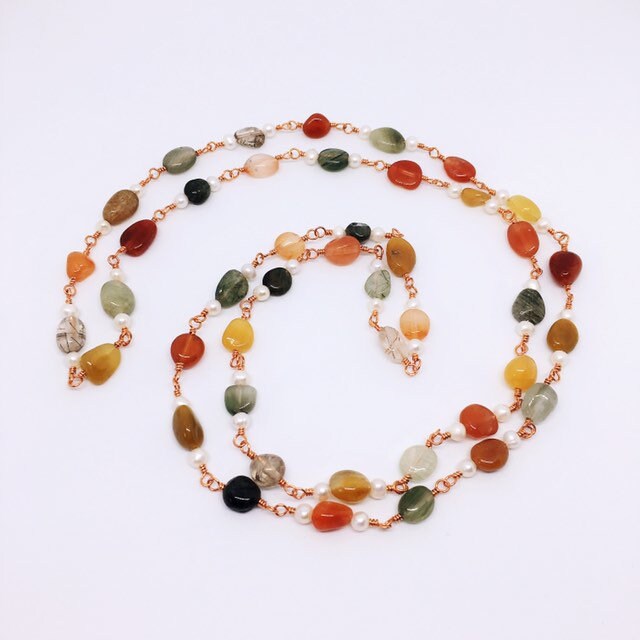 Rutilquarz Halskette, Weihnachtsgeschenk Für Mutter, Lange Edelsteinperlenkette, Extra Fengshui Kristalle Rutilquarz Halskette, Weihnachtsgeschenk Für Mutter, Lange Edelsteinperlenkette, Extra Fengshui Kristalle von ThatStoneStudio