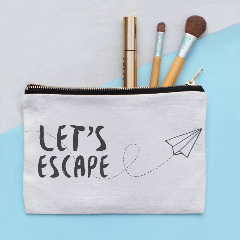 Lets Escape Make-Up Tasche, Brautjungfer Geschenk Personalisierte Schminktasche, Kosmetiktasche, Hochzeit Für Mama von Thatsnicethatuk