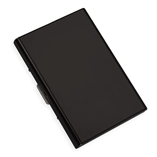 6 Fächer RFID Mini Kreditkartenetui Ausweis Diebstahl Brieftaschen RFID Slim Wallet Metall Edelstahl Metall Kreditkartenschutz für Frauen Herren, Schwarz von Thatyro