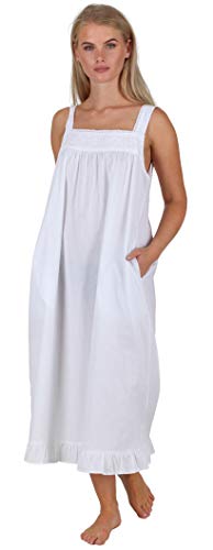 The 1 for U Weißes Nachthemd – Vintage-Nachthemden für Damen, Adeline 100% Baumwolle, Weiss/opulenter Garten, X-Large von The 1 for U