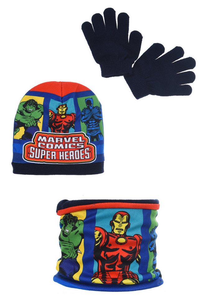 The AVENGERS Beanie Kinder Jungen Winter-Set Mütze Schlauch-Schal (SET) von The AVENGERS