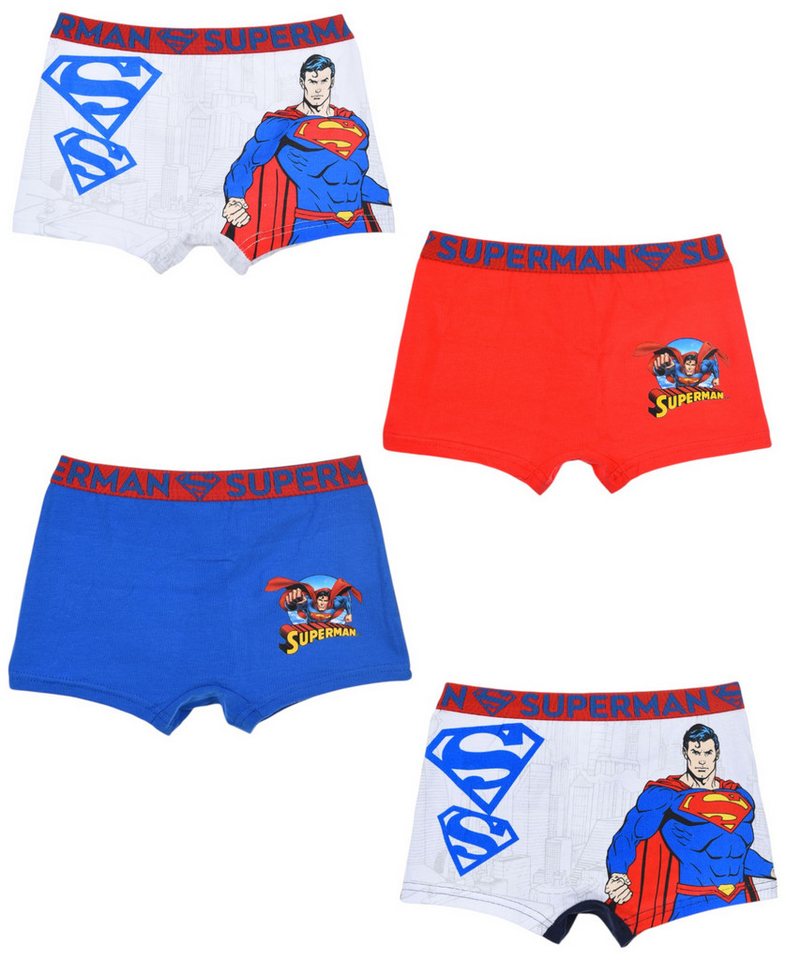 Superman Boxershorts DC COMICS (4-St) Jungen Boxershorts Unterhose Gr. 104 - 140 cm von Superman