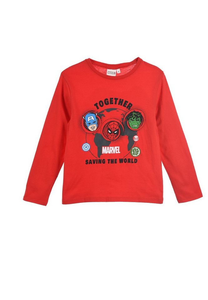 The AVENGERS Langarmshirt Captain America Hulk Spider-Man Kinder Jungen Longsleeve Shirt Oberteil von The AVENGERS