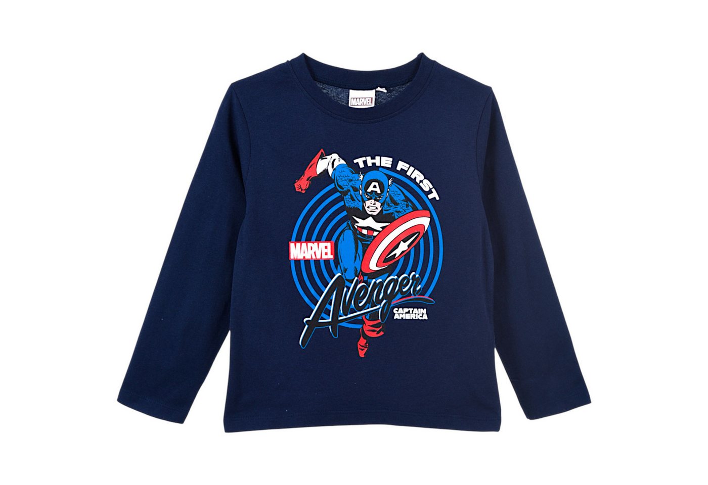 The AVENGERS Langarmshirt Captain America Jungen Langarmshirt aus recyceltem Material Gr. 104 - 140 cm The AVENGERS Langarmshirt Captain America Jungen Langarmshirt aus recyceltem Material Gr. 104 - 140 cm von The AVENGERS