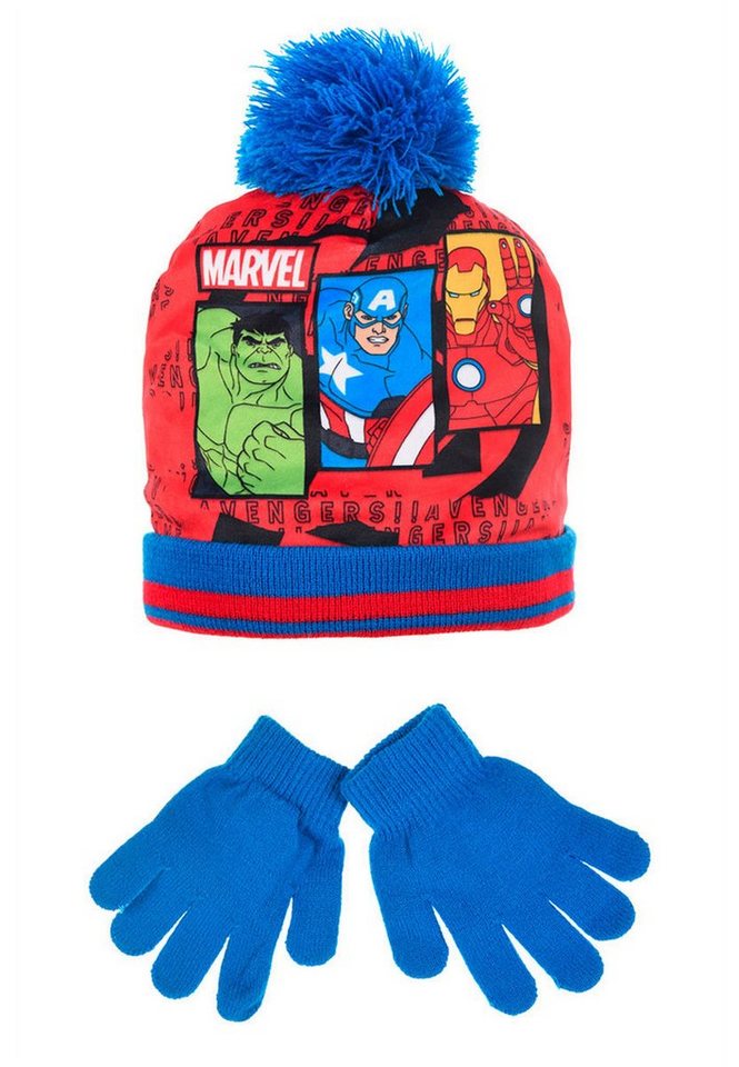 The AVENGERS Mütze & Schal Kinder Jungen Winter-Set Mütze Handschuhe (SET, 2-tlg) von The AVENGERS