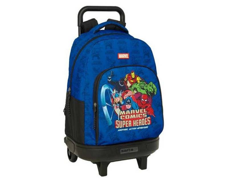 The AVENGERS Rucksack Schulrucksack mit Rädern The Avengers Blau Schwarz 33 x 45 x 22 cm von The AVENGERS