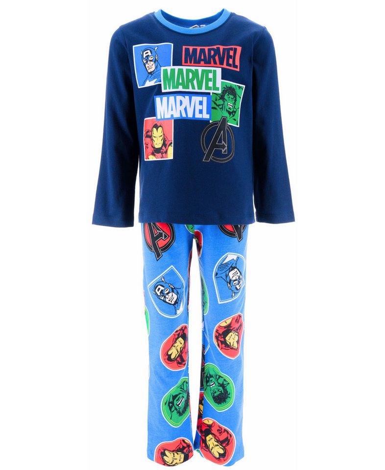 The AVENGERS Schlafanzug Marvel (2 tlg) Kinder Pyjama langarm Gr. 104 - 140 cm von The AVENGERS