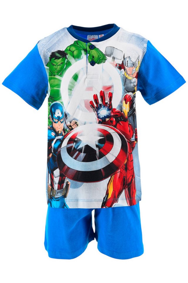 The AVENGERS Schlafanzug Marvel (2 tlg) Pyjama Set kurz - Jungen Shorty Gr. 98-128 cm von The AVENGERS