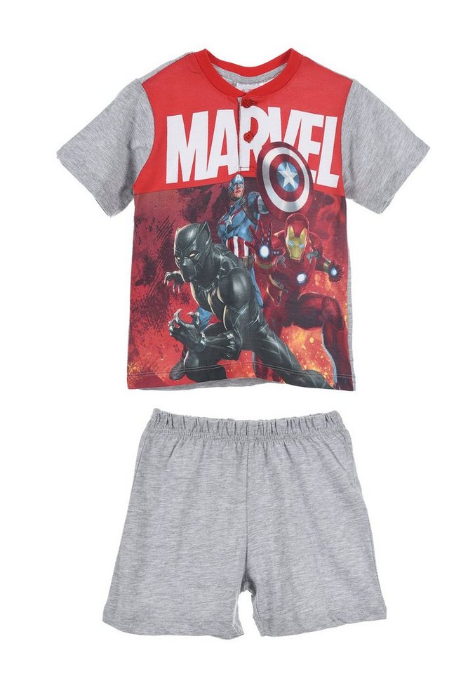 The AVENGERS Shorty Captain America Ironman Black Panther Kinder Jungen Pyjama Schlaf-Set (2 tlg) von The AVENGERS