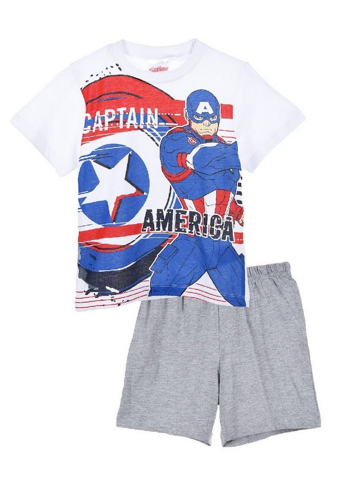 The AVENGERS Shorty Captain America Jungen Pyjama kurzarm Nachtwäsche (2 tlg) von The AVENGERS