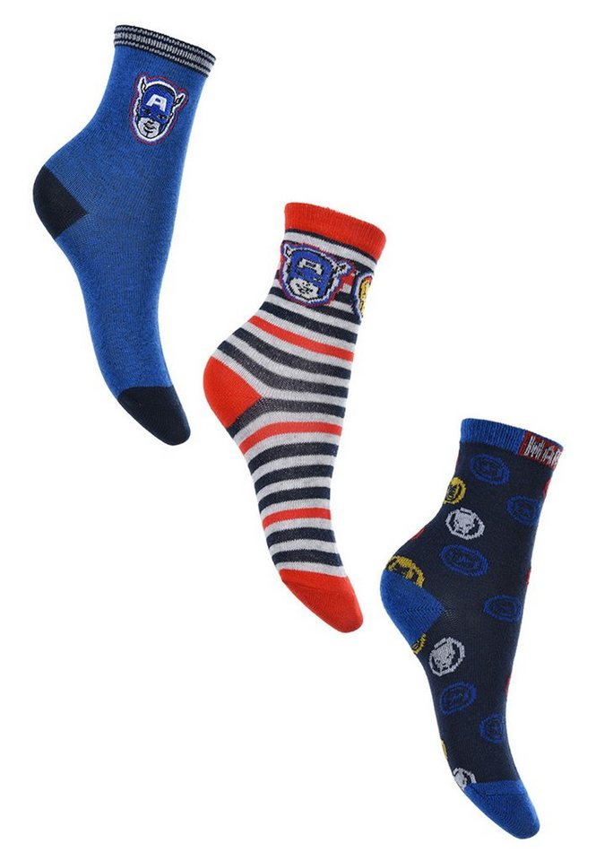 The AVENGERS Socken Captain America Iron-Man Hulk Kinder Jungen Socken Strümpfe (3-Paar) von The AVENGERS