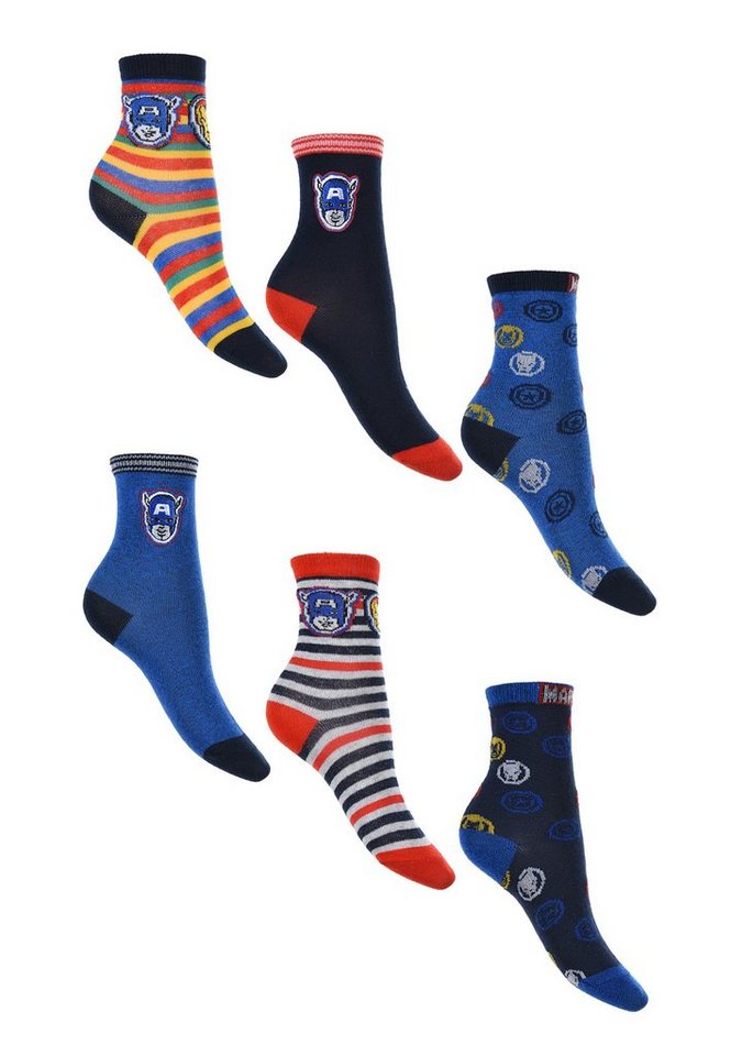 The AVENGERS Socken Captain America Kinder Jungen Strümpfe Socken (6-Paar) von The AVENGERS