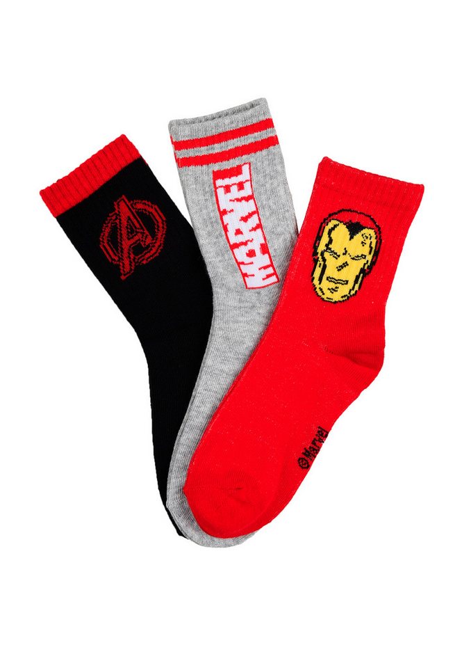 The AVENGERS Socken Jungen Socken 3er Pack mit Iron Man Motiv (3-Paar) von The AVENGERS