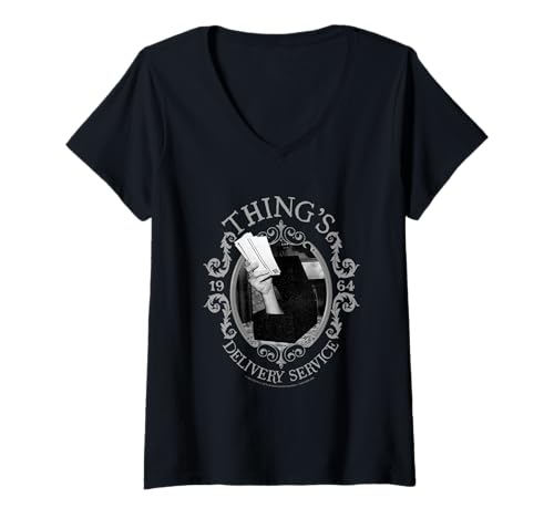 Damen The Addams Family Thing's Delivery Service 1964 Nouveaux T-Shirt mit V-Ausschnitt von The Addams Family