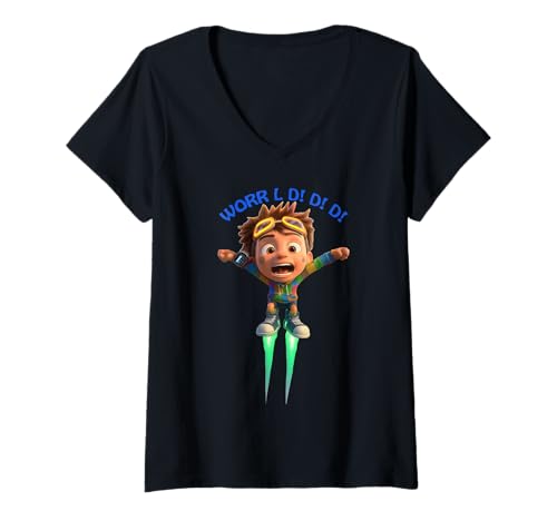 Damen Danny: „Ich werde, ähh, The Portal of The WORR L D Machen! D! D!“ T-Shirt mit V-Ausschnitt Damen Danny: „Ich werde, ähh, The Portal of The WORR L D Machen! D! D!“ T-Shirt mit V-Ausschnitt von The Adventures of Danny Hoopenbiller Book Series
