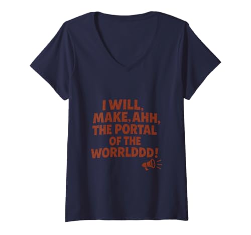 Damen Ich werde, Ahh, The Portal of The WORRLDDD Machen! T-Shirt mit V-Ausschnitt Damen Ich werde, Ahh, The Portal of The WORRLDDD Machen! T-Shirt mit V-Ausschnitt von The Adventures of Danny Hoopenbiller Book Series