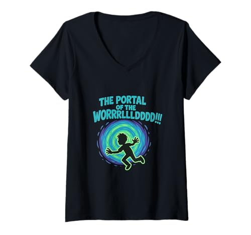 Damen Swirl Portal Adventure Lustige Science-Fiction-Grafik T-Shirt mit V-Ausschnitt Damen Swirl Portal Adventure Lustige Science-Fiction-Grafik T-Shirt mit V-Ausschnitt von The Adventures of Danny Hoopenbiller Book Series