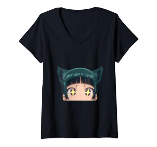 Damen Apothecary Diaries Maomao Bezauberndes Katzenmädchen Neko Anime Waifu T-Shirt mit V-Ausschnitt von The Anime Nerd