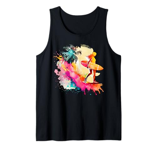 Surfendes Mädchen Tank Top Surfendes Mädchen Tank Top von The Aqua Cottage