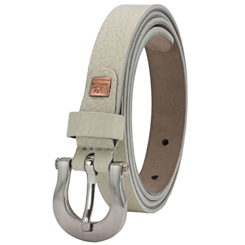 LINDENMANN The Art of Belt Ledergürtel Damen, Gürtel Damen, Nappaleder Gürtel Frauen 20 mm schmal, beige, Größe/Size:105 von LINDENMANN