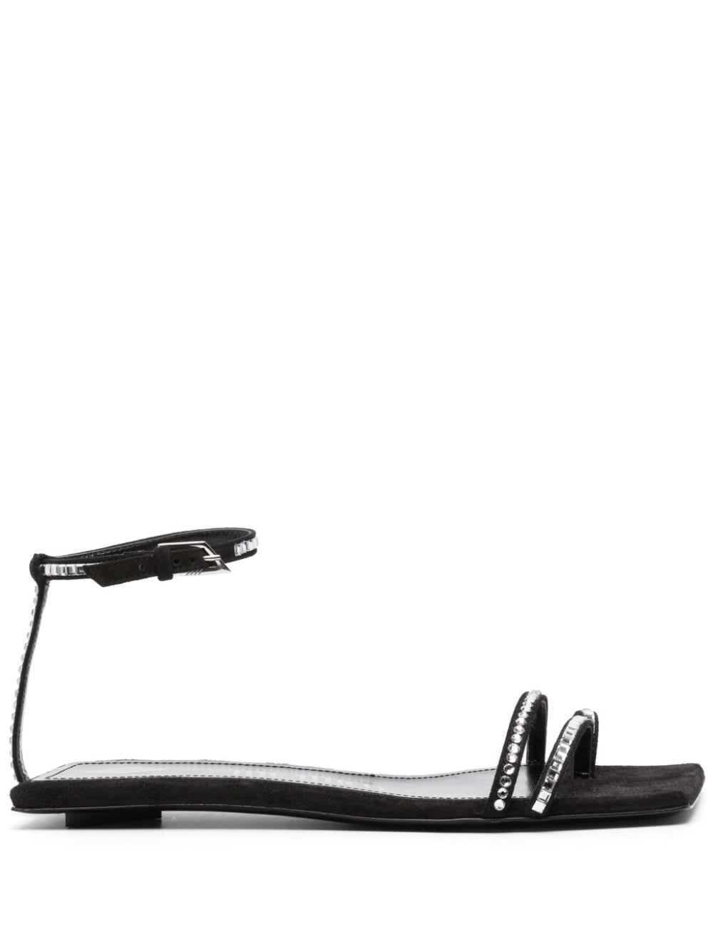 The Attico Flache Sandalen mit Strass - Schwarz von The Attico