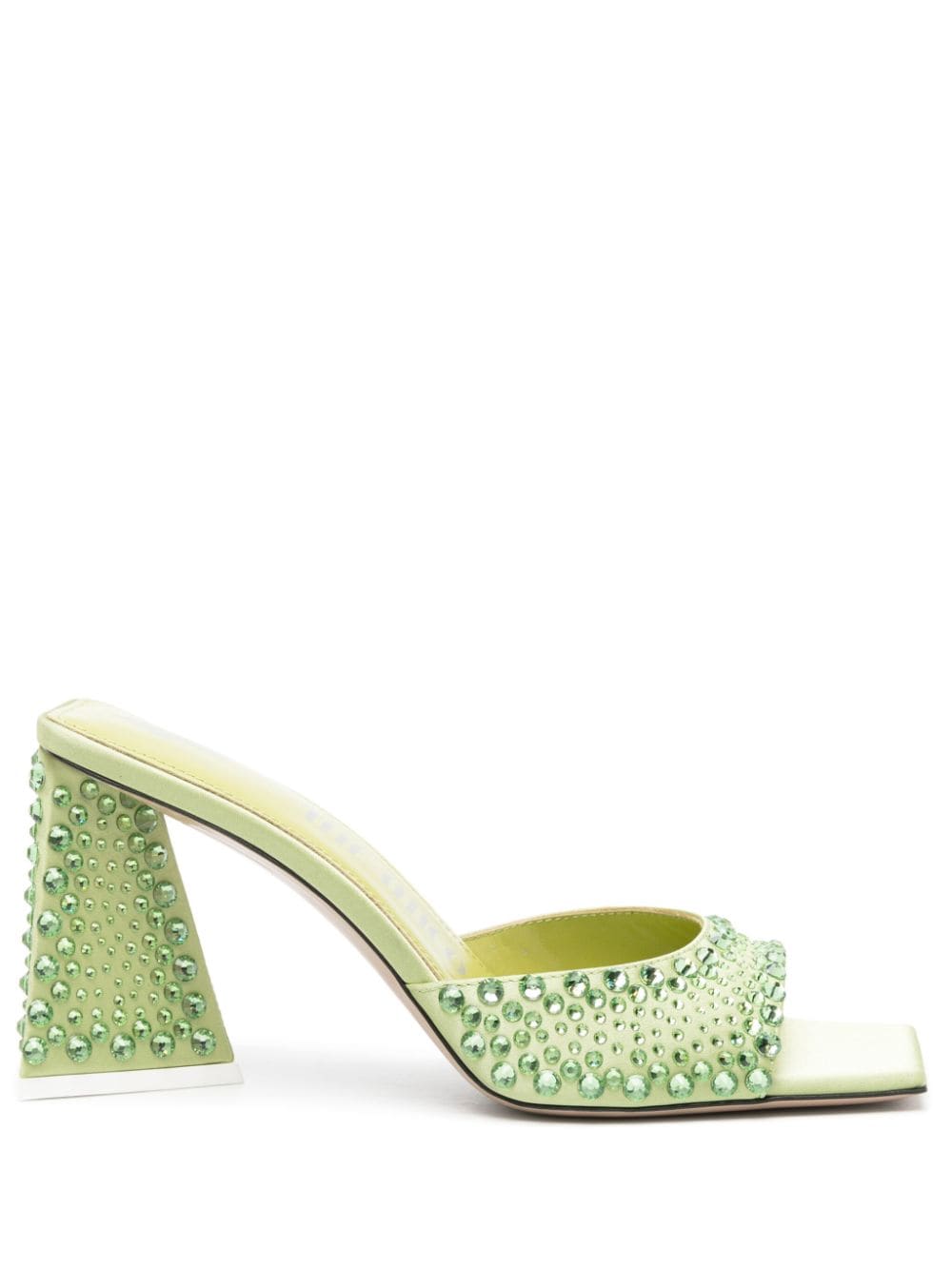 The Attico Mini Devon Mules mit Strass 85mm - Grün von The Attico