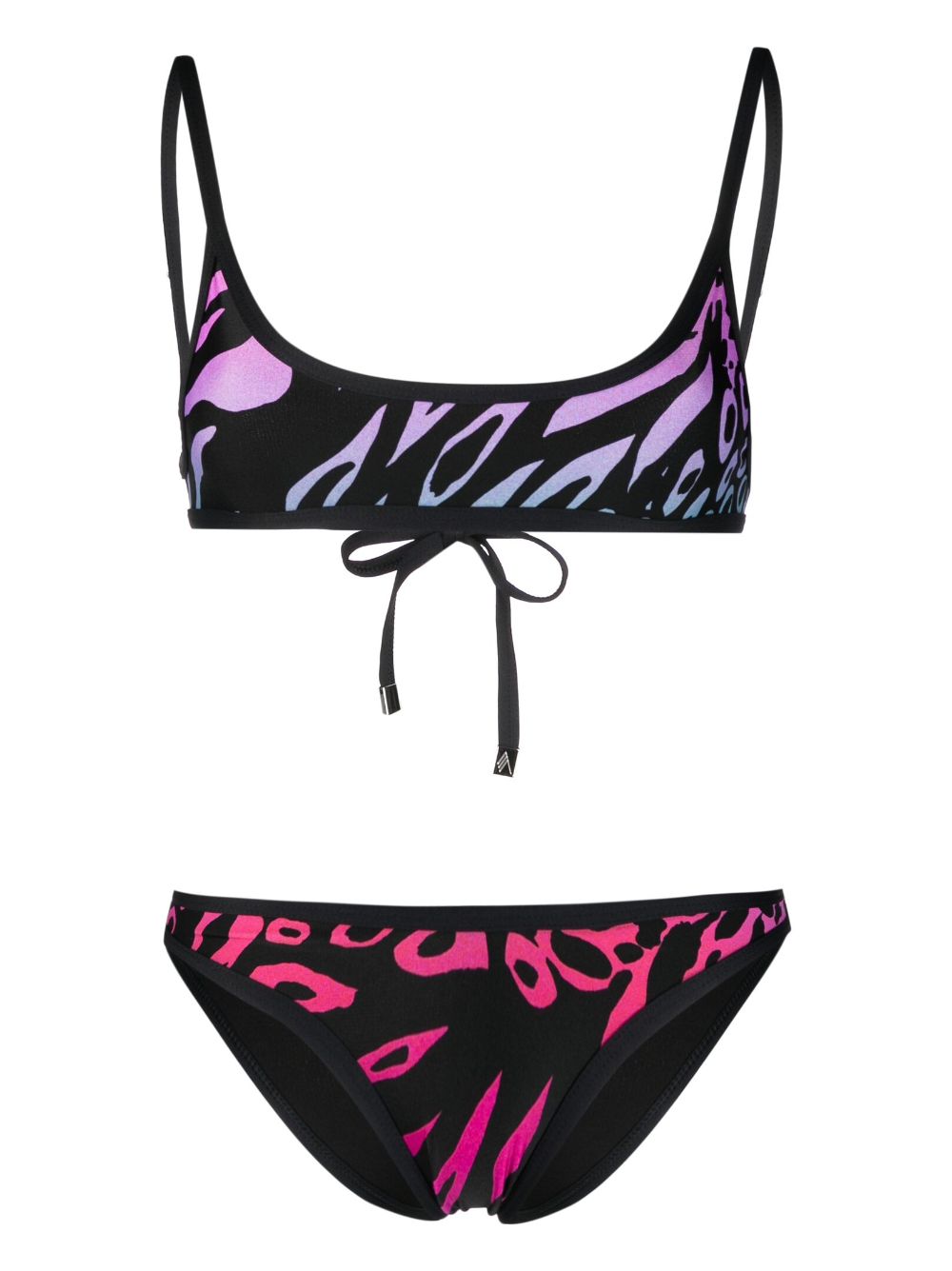 The Attico Bikini mit Animal-Print - Schwarz von The Attico