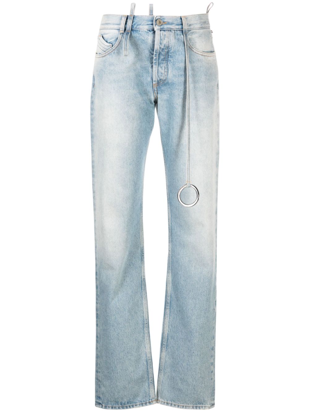 The Attico Halbhohe Tapered-Jeans mit Logo-Ring - Blau von The Attico