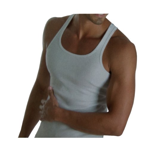 8 Herren Achselhemd Doppelripp - Weiß 7,Weiß von The Bakis