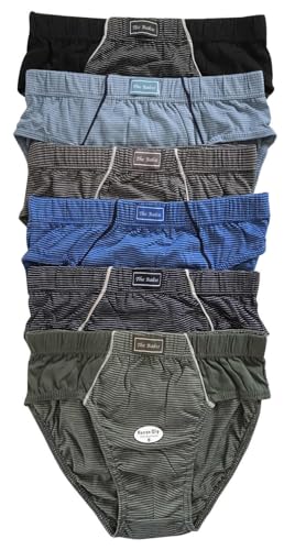 The Bakis Undercover Fashion 3/6/9/12 STK Herren Slips Unterhosen Sportslips Gestreift Gr.5(S)-13(6XL) (DE/NL/SE/PL, Alphanumerisch, 4XL, Große Größen, Regular, 6, Farben gemischt) von The Bakis