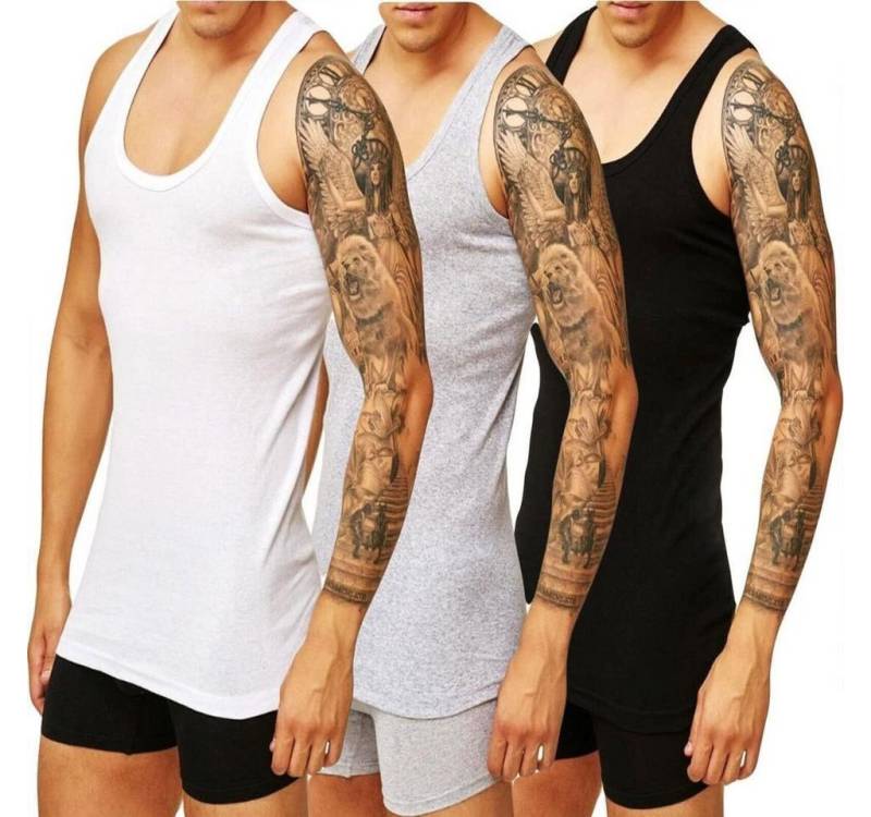 DDOnlineShop Unterhemd Herren Tank Top Achselshirt Schwarz Weiß Grau (Packung,Set,Spar-Set, 4-St., 4er Pack) M L XL XXL XXXL Premium Qualität von DDOnlineShop