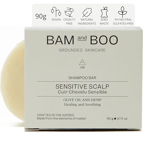 Festes Shampoo Heilung und Beruhigung Empfindlicher Haut 90g - Ohne Sulfate oder Parabene - Olivenöl Hanföl - Foamie Festes Shampoo Männer und Festes Shampoo Frauen Natürlich Vegan und Ökologisch Festes Shampoo Heilung und Beruhigung Empfindlicher Haut 90g - Ohne Sulfate oder Parabene - Olivenöl Hanföl - Foamie Festes Shampoo Männer und Festes Shampoo Frauen Natürlich Vegan und Ökologisch von The Bam&Boo Toothbrush