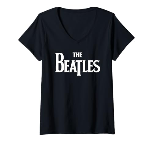Damen The Beatles Logo by Rock Off T-Shirt mit V-Ausschnitt von The Beach Boys