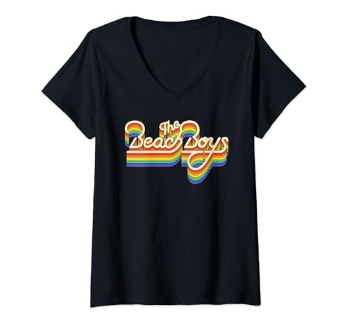 Ripple-Logo in Regenbogenfarben von Beach Boys T-Shirt mit V-Ausschnitt von The Beach Boys