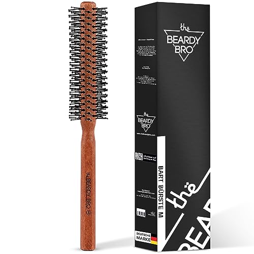 The Beardy Bro® Männer Bart-Rundbürste, Bartstyling, Bartbürste, Föhnbürste, Haarbürste, Kamm Männer - Mit speziellen Noppen für kurze bis mittellange Haare (M) von The Beardy Bro