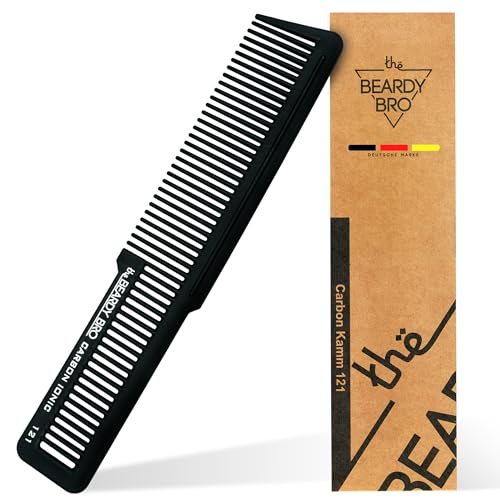 The Beardy Bro Carbon FadeKamm Männer - Bruchfester Premium Styling Kamm für Männer Bart & Haare (1 Stück, 1. Baber Kamm 121) von The Beardy Bro