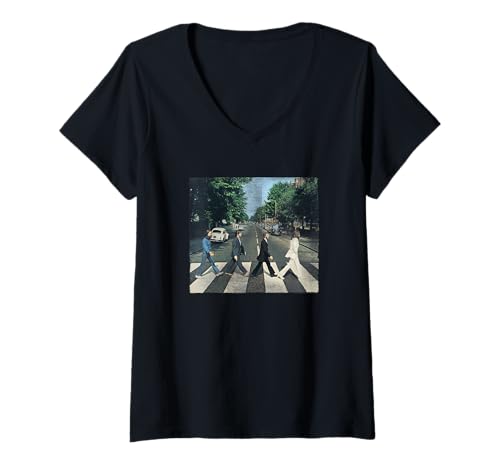 Damen Die Beatles Crossing Abbey Road T-Shirt mit V-Ausschnitt von The Beatles