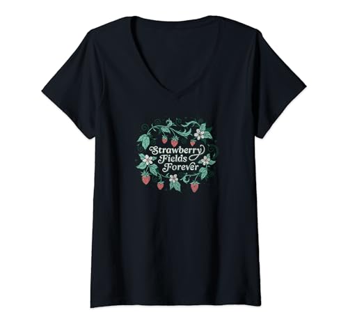 Damen Die Beatles - Strawberry Fields Forever T-Shirt mit V-Ausschnitt von The Beatles