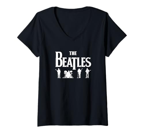 Damen The Beatles Let It Be Light Silhouetten T-Shirt mit V-Ausschnitt von The Beatles